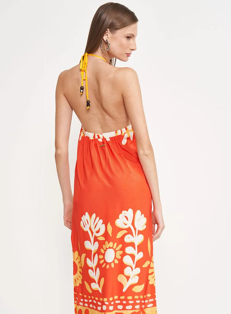 Vestido Evasê Decote Assimétrico