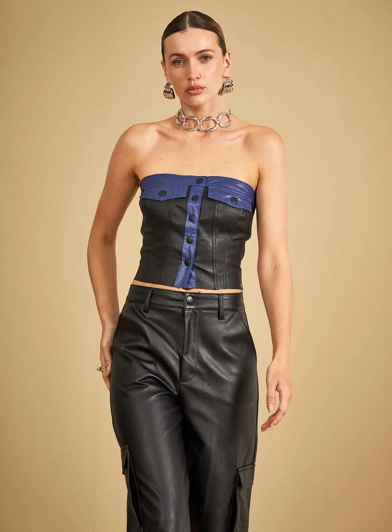 Blusa Sem Alças Com Recortes Sommer