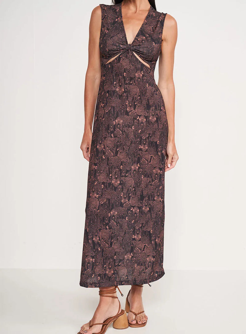 Vestido Longo Estampado Animal Print