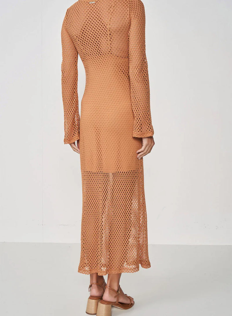 Vestido Midi Mia Renda Belgati Decote Gota