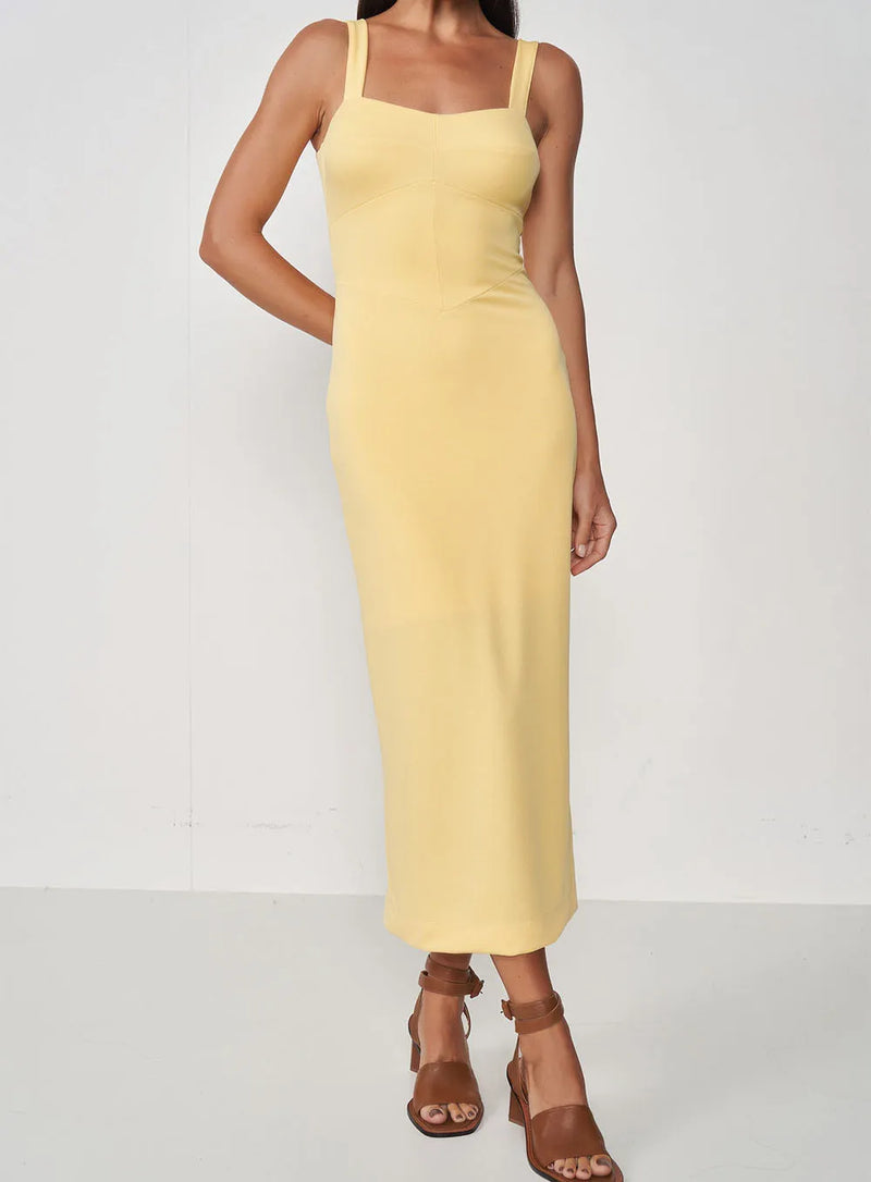 Vestido Midi Slim Crepe Cornish