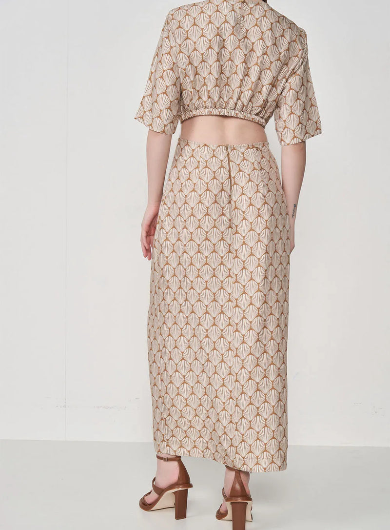 Vestido Midi Comfy Com Linho Yara Conchas