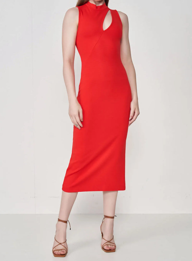 Vestido Midi Slim Cut Out Infinity Com Fenda