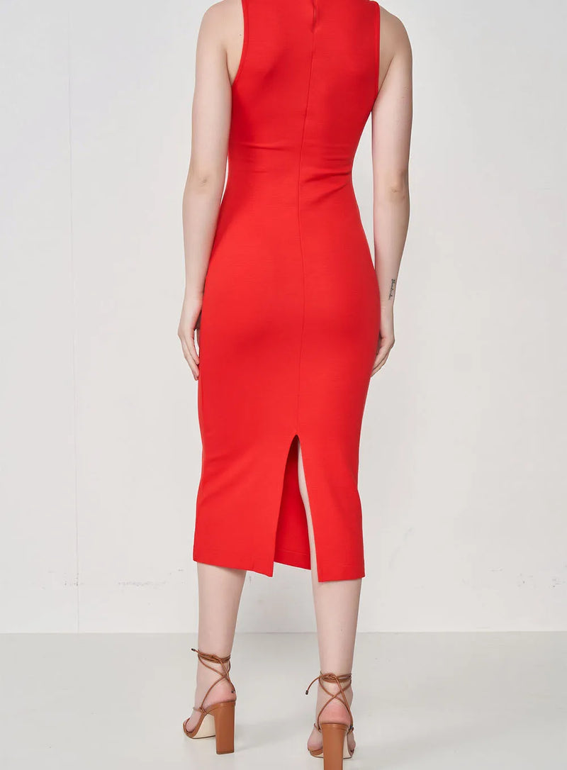 Vestido Midi Slim Cut Out Infinity Com Fenda