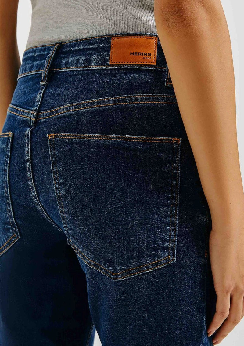 Calça Jeans Básica Feminina Cintura Média Flare Petit - Azul