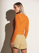 Blusa Manga Longa Com Decote Degagê