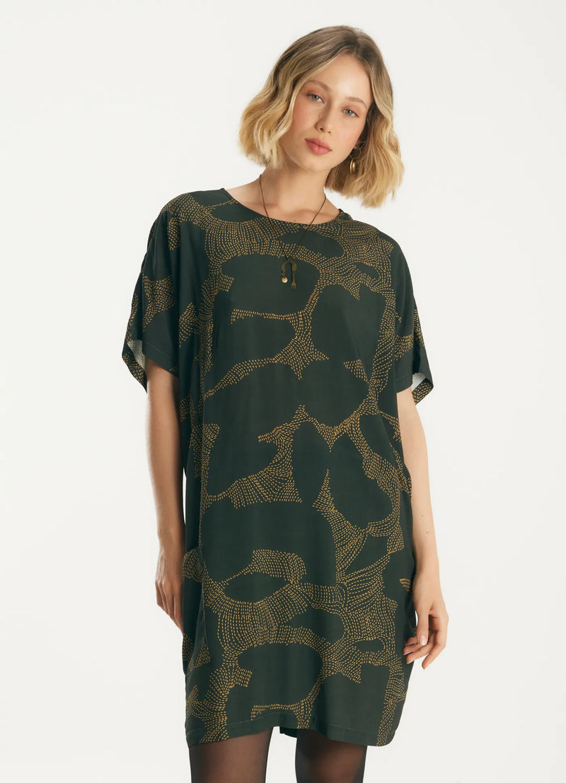 Vestido Cantão t-shirt dress estampado plaza