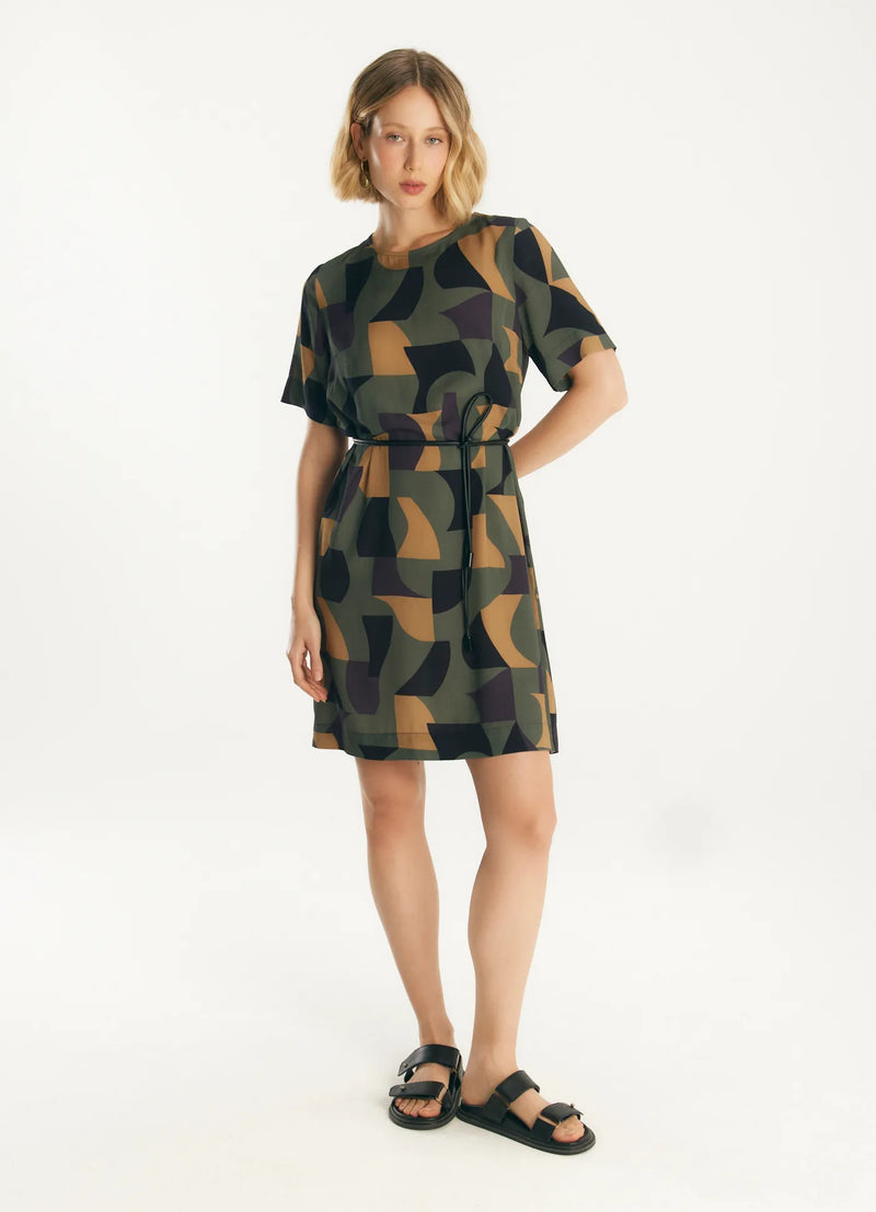 Vestido Cantão t-shirt dress estampado rambla