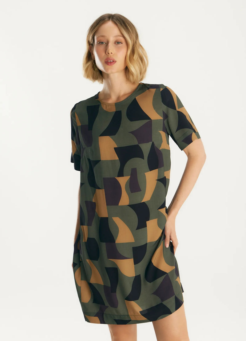 Vestido Cantão t-shirt dress estampado rambla