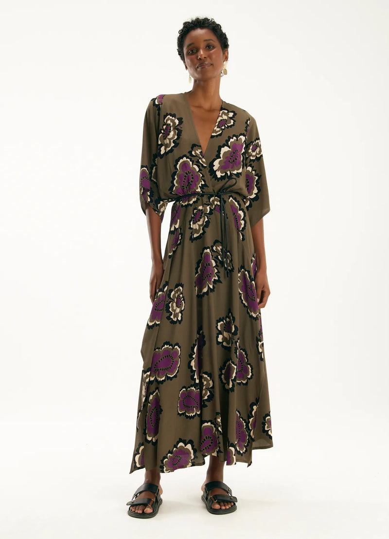 Vestido Cantão crepe Estampado carmem