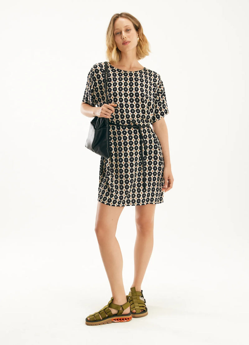 Vestido Tshirt  Cantão estampado nectarinia