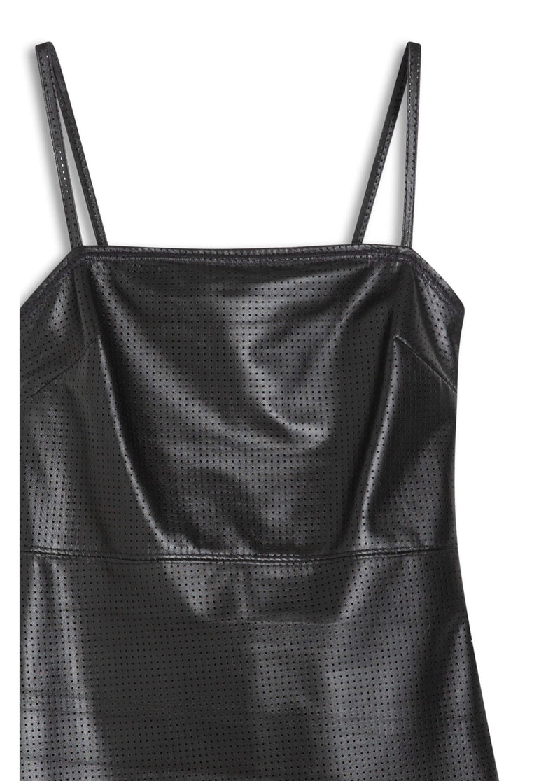 Vestido Couro Mestico Strappy Ellus Preto