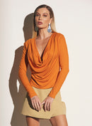 Blusa Manga Longa Com Decote Degagê