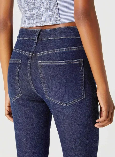 Calça Jeans Básica Hering Feminina Cintura Média Skinny - Azul
