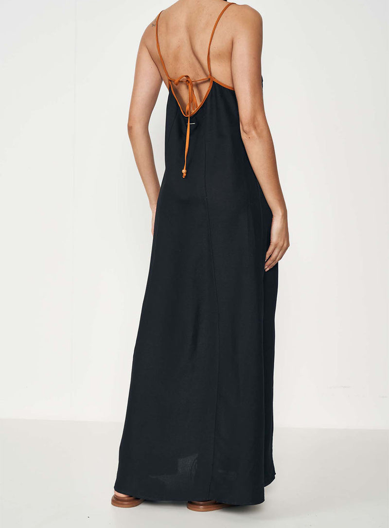 Vestido Colcci Linho Longo Com Alças Elaboradas