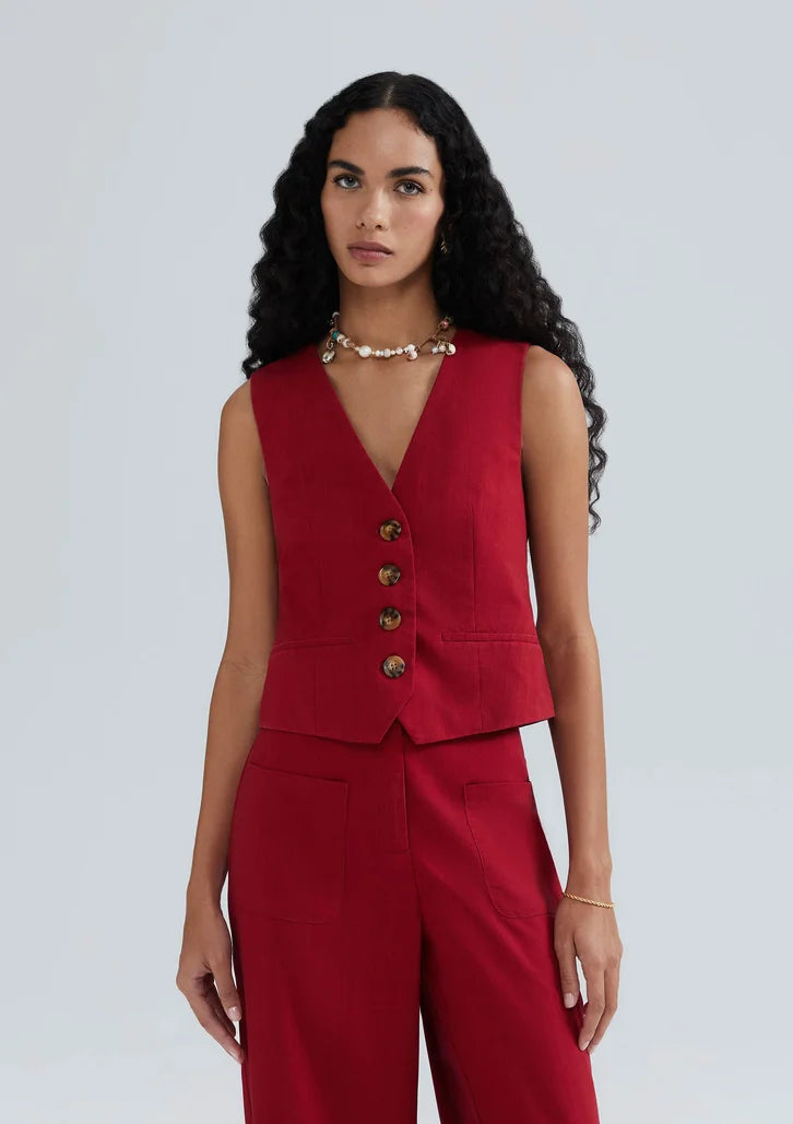 Colete Vermelho Hering Em Alfaiataria Eco