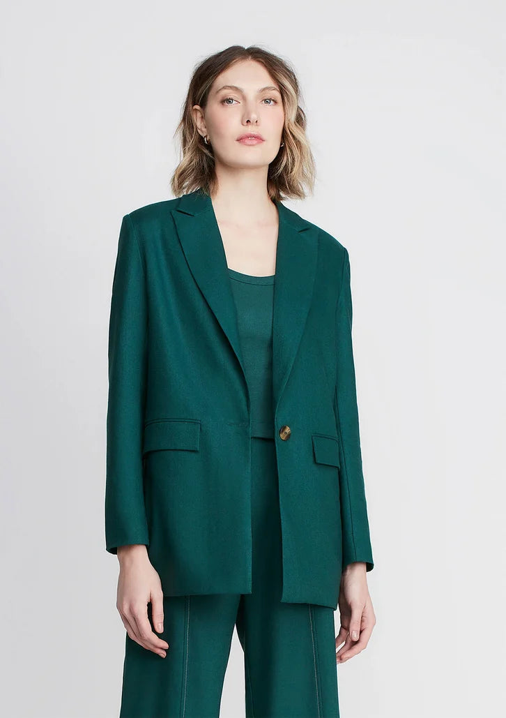 Blazer Verde Dzarm De Alfaiataria Reto Com Bolsos