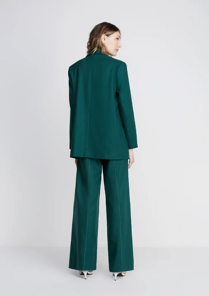 Blazer Verde Dzarm De Alfaiataria Reto Com Bolsos