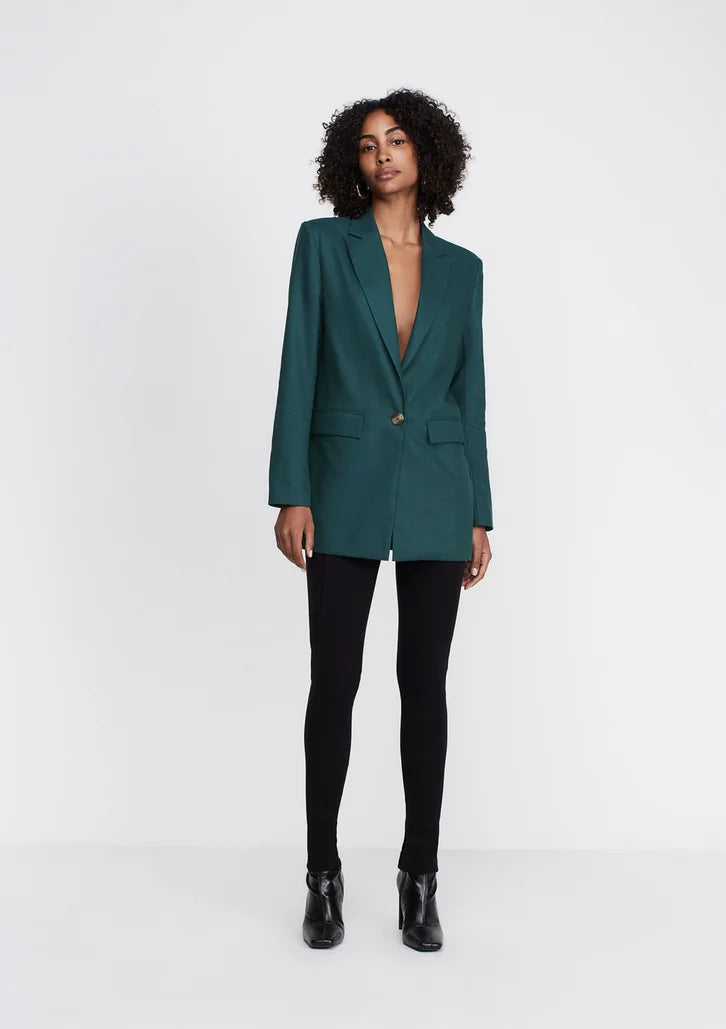 Blazer Verde Dzarm De Alfaiataria Reto Com Bolsos