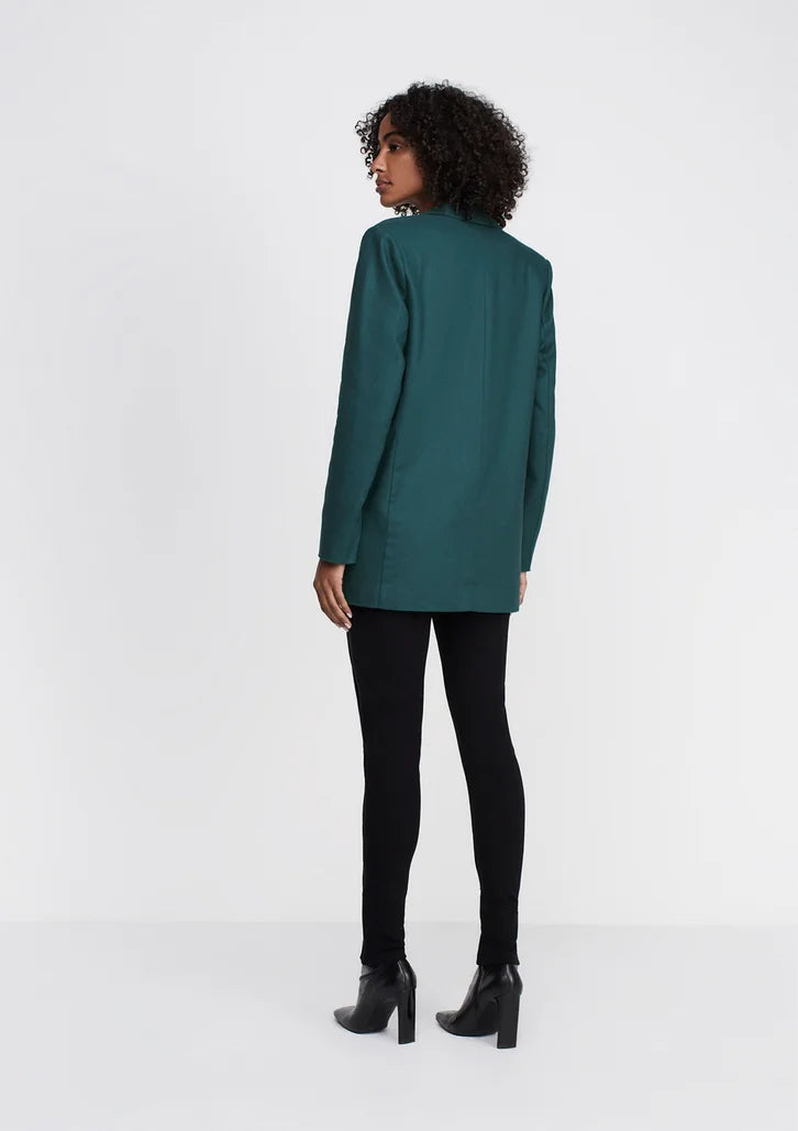 Blazer Verde Dzarm De Alfaiataria Reto Com Bolsos