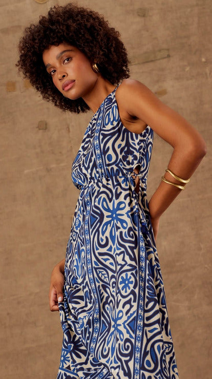 Vestido cantão estampa Valencia