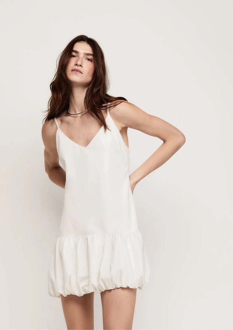 Vestido Tricoline Curto Balonê Dzarm