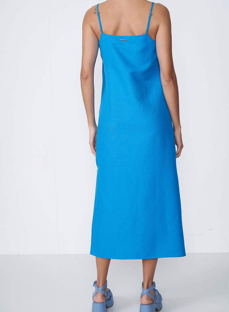 Vestido Colcci Linho Midi Reto