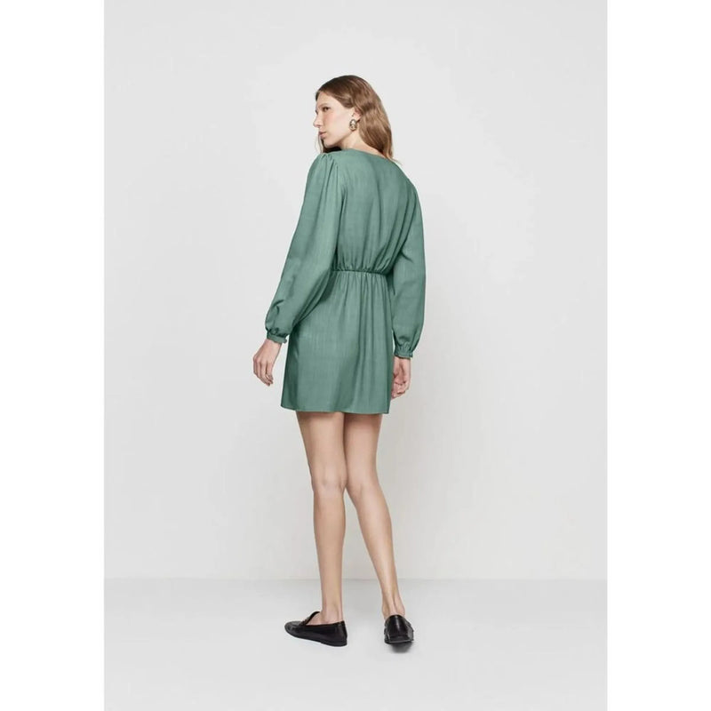 Vestido Curto Evasê Viscose Dzarm VERDE