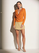 Blusa Manga Longa Com Decote Degagê