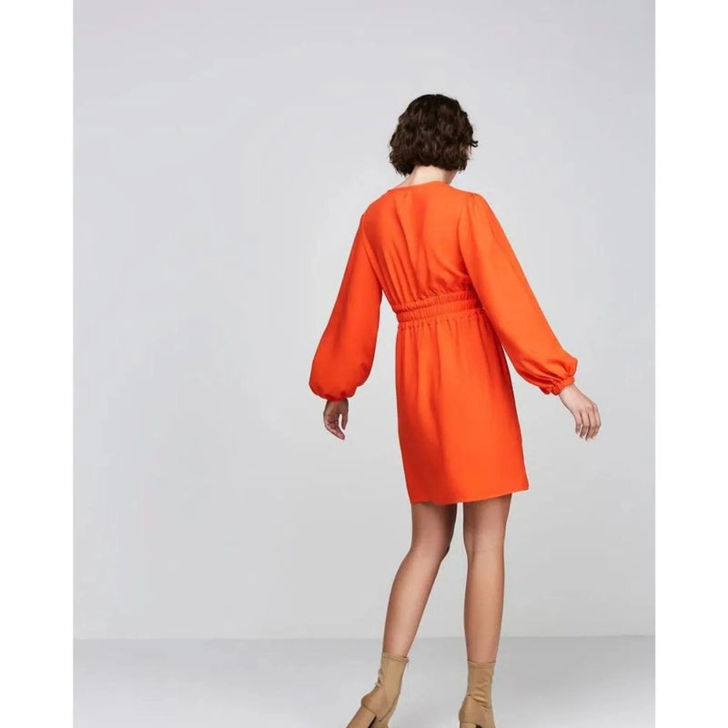 Vestido Longo Evasê Em Viscose Decote V Dzarm